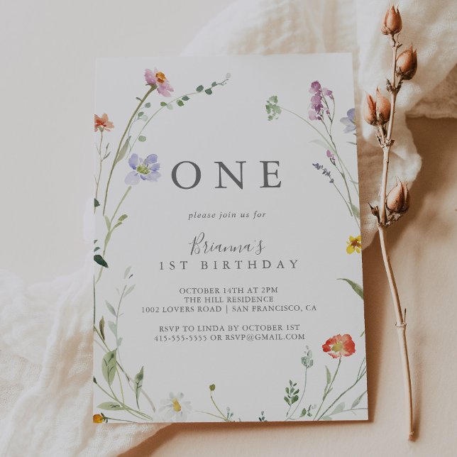 Invitation Fête d'anniversaire Wild Multicolor Floral (Créateur téléchargé)