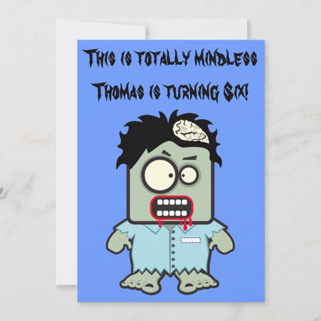 Invitation Fête d'anniversaire Zombie Kids Halloween (Devant)