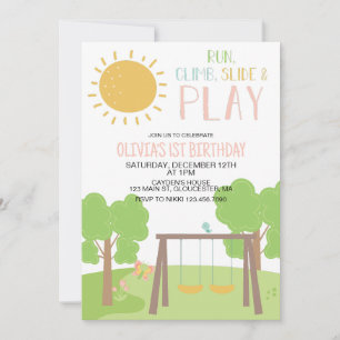 Invitation Fête dans le parc de jeux d'anniversaire