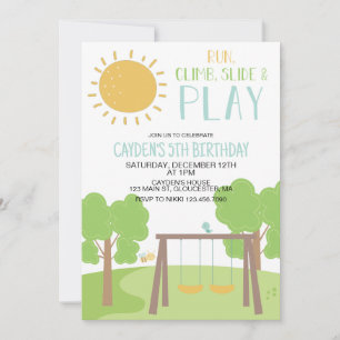 Invitation Fête dans le parc de jeux d'anniversaire