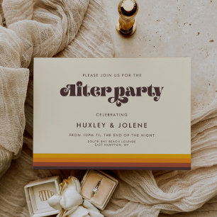 Invitation Fête d'après-mariage aux couleurs rétro vintage de