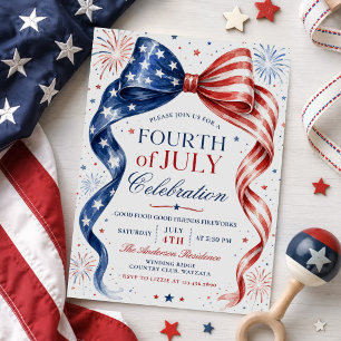 Invitation Fête d'arc moderne du 14 juillet patriotique