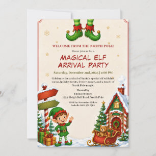 Invitation Fête d'arrivée de l'elfe   Fête de Noël au Pôle No