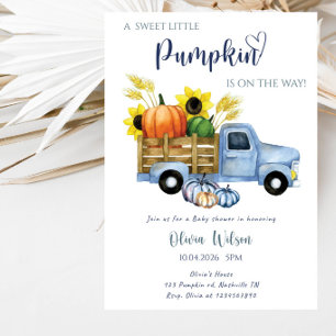 Invitation Fête d'arrivée d'une petite citrouille adorable