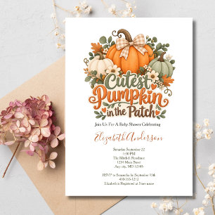 Invitation Fête d'automne Bébé Citrouille la Plus Mignonne