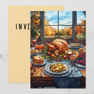 Invitation Fête d'automne : Fête de Thanksgiving