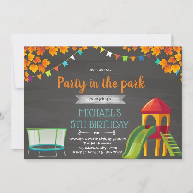 Invitation Fête d'automne terrain de jeu (Devant)