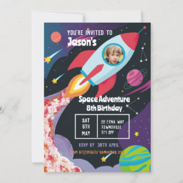 Invitation Fête d'aventure spatiale pour enfants Rocket Scien