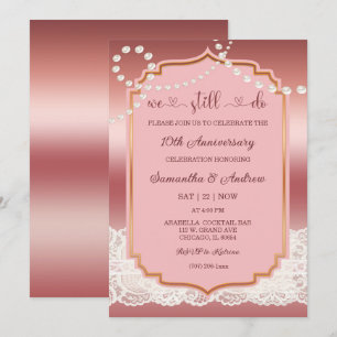 Invitation Fête de 10e anniversaire de mariage vintage