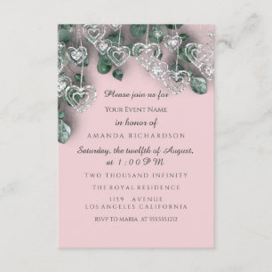Invitation Fête de 16 ans Anniversaire BRIDAL Shower  Cœurs A
