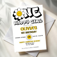 Fête de 1er anniversaire d'une fille heureuse