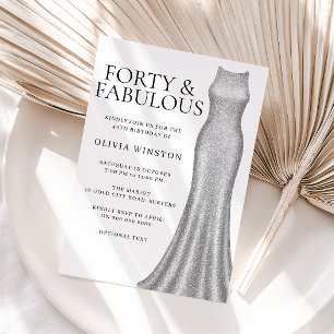 Invitation Fête de 40e anniversaire des femmes habillées d'ar