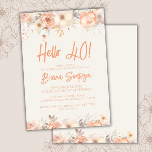 Invitation Fête de 40e anniversaire Pêche Fleurs d'ivoire bei