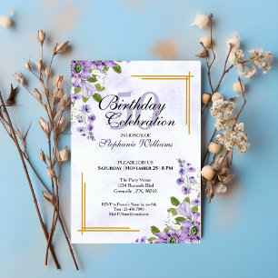 Invitation Fête de 50e anniversaire féminine Classique floral
