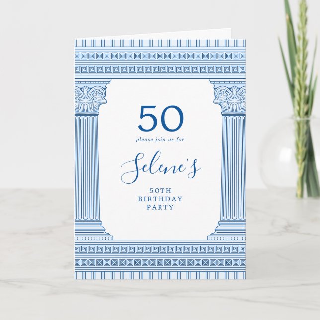 Invitation Fête de 50ème anniversaire avec une couleur person (Devant)
