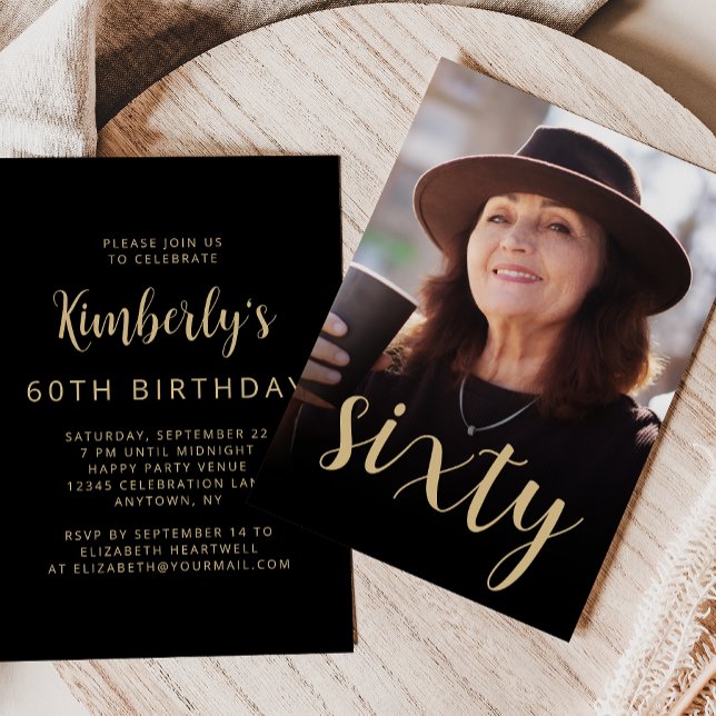Invitation Fête de 60e anniversaire avec photo personnalisée (Créateur téléchargé)