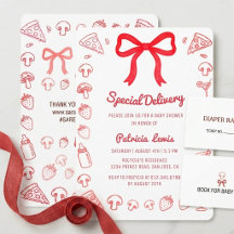 Fête de Baby Shower Coquette Pizza Livraison Spéci