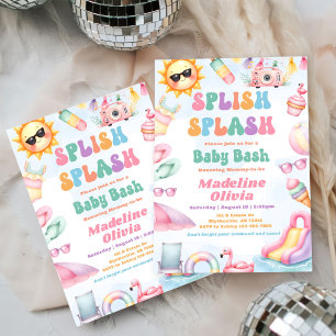 Invitation Fête de Baby Shower de la Splash Splish d'été modi