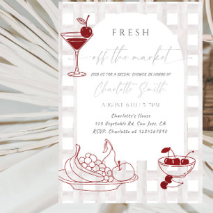 Invitation Fête de Baby Shower de Mariée Fraîche du Marché