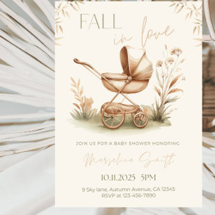 Invitation Fête de Baby Shower "Tombez amoureux"