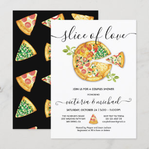 Invitation Fête de Baby Shower "Tranche d'amour pizza"