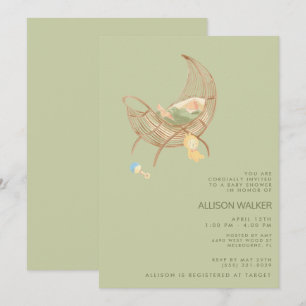 Invitation Fête de Baby Sprinkle Bohème Genre Neutre