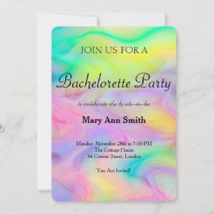 Invitation Fête de Bachelorette de Couleur d'Eau Colorée