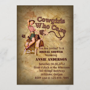Invitation Fête de bachelorette de cowboy rustique de l'Ouest
