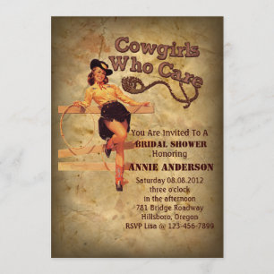 Invitation Fête de bachelorette de cowboy rustique de l'Ouest