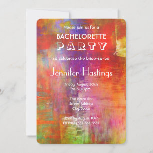 Invitation Fête de Bachelorette de Peinture Abstraite Gras Co