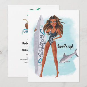 Invitation Fête de Bachelorette de plage de surf d'été