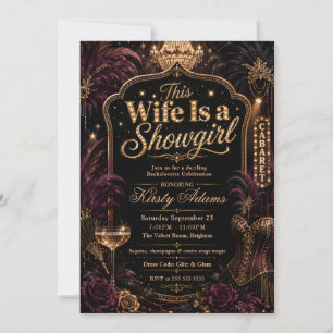 Invitation Fête de Bachelorette de Showgirl Élégante