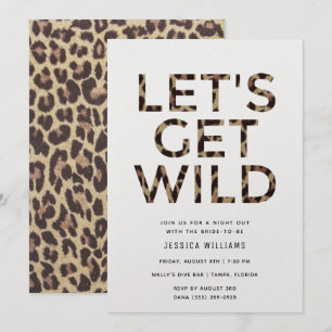 Invitation Fête de bachelorette Poster de animal sauvage