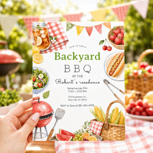 Invitation Fête de barbecue dans le jardin Pique-nique d'été 
