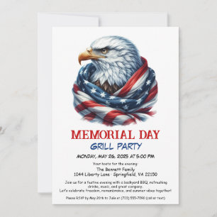 Invitation Fête de barbecue pour le Memorial Day Grill arri