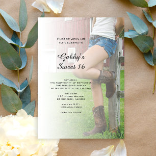 Invitation Fête de Barn Rustique Douzième Anniversaire Sweet 