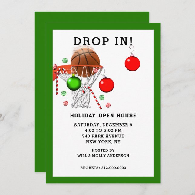 Invitation Fête de basket-ball (Devant / Derrière)