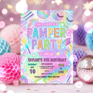 Invitation Fête de beauté pastel pour une soirée de détente e