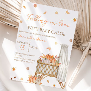 Invitation Fête de Bébé à la Citrouille Tombe amoureuse