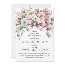 Fête de Bébé à l'aquarelle avec un nœud Coquette &
