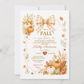 Invitation Fête de Bébé à l'Automne Citrouille Coup de Foudre