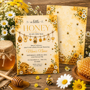 Invitation Fête de bébé abeille Un peu de miel est en route
