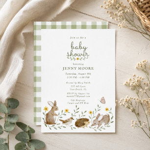 Invitation Fête de Bébé Animaux de la Forêt