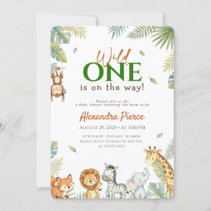 Invitation Fête de Bébé Animaux de la Jungle Wild One