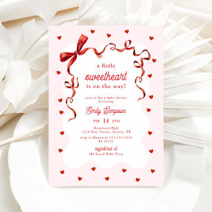 Invitation Fête de bébé Arc-en-ciel Petit Cœur