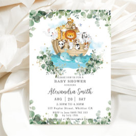 Invitation Fête de bébé arc-en-noeud genre neutre avec verdur