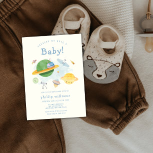 Invitation Fête de Bébé Astronaute de l'Espace Extérieur 