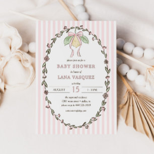 Invitation Fête de Bébé au Citron Pastel Fantaisiste et Chic