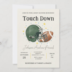 Invitation Fête de bébé au petit football en aquarelle person