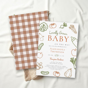 Invitation Fête de Bébé Automnale Terroir Local Frais et Cham